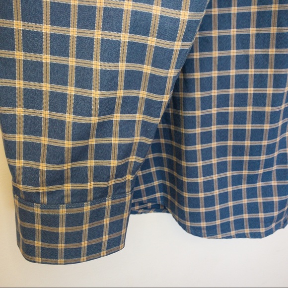Orvis Men Size L Tall Shirt Plaid Thick Poplin - Picture 5 of 9